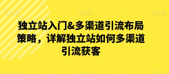 独立站入门&多渠道引流布局策略，详解独立站如何多渠道引流获客-比钱轻创