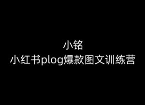 小铭-小红书plog爆款图文训练营，教你从0-1做小红书-比钱轻创