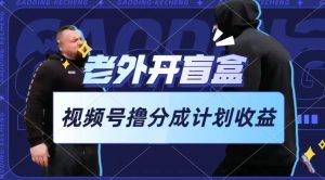 老外开盲盒视频，撸视频号分成计划收益，每天只需一小时，新手小白轻松上手【揭秘】-比钱轻创