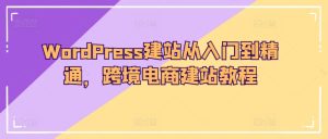 WordPress建站从入门到精通,跨境电商建站教程-比钱轻创