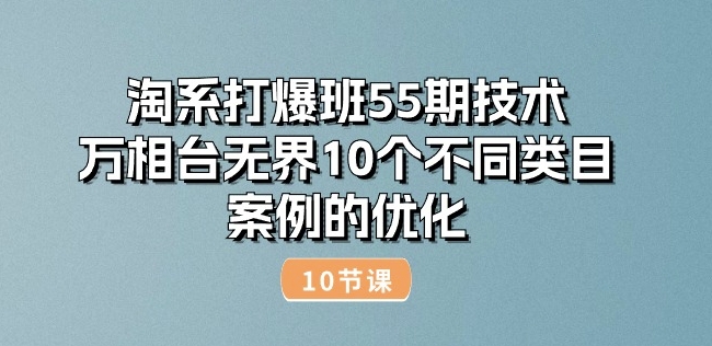 淘系打爆班55期技术：万相台无界10个不同类目案例的优化(10节)-比钱轻创