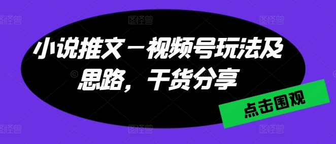 小说推文—视频号玩法及思路，干货分享-比钱轻创