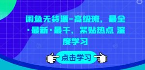 闲鱼无货源-高级班,最全·最新·最干,紧贴热点 深度学习-比钱轻创