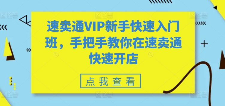 速卖通VIP新手快速入门班，手把手教你在速卖通快速开店-比钱轻创