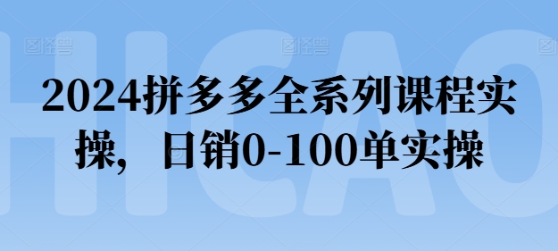 2024拼多多全系列课程实操，日销0-100单实操【必看】-比钱轻创