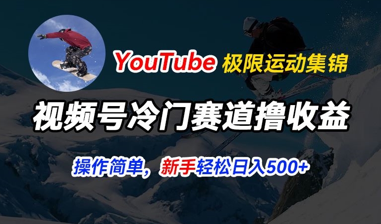 视频号冷门赛道撸收益，YouTube搬运极限运动集锦，暴力起号，操作简单流量高，轻松日入5张【揭秘】-比钱轻创