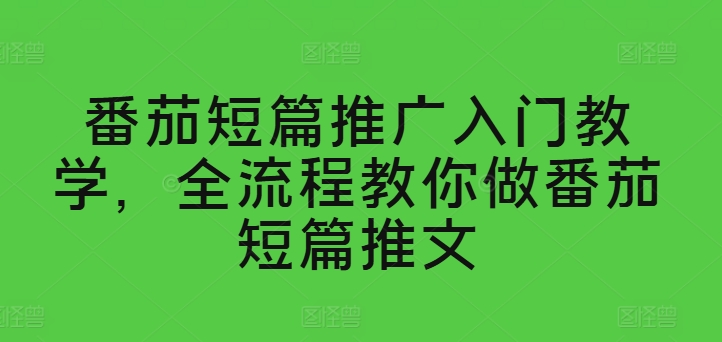 番茄短篇推广入门教学，全流程教你做番茄短篇推文-比钱轻创
