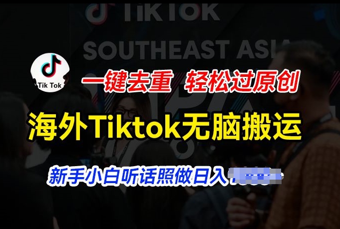海外Tiktok短视频无脑搬运，一键去重轻松过原创，新手小白听话照做日入几张【揭秘】-比钱轻创