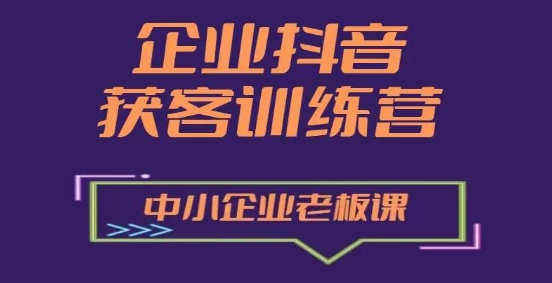 企业抖音营销获客增长训练营，中小企业老板必修课-比钱轻创