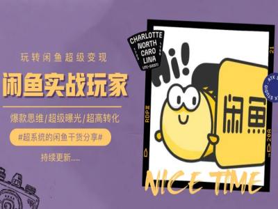 手把手教你0到1系统玩转闲鱼变现，爆款思维/超级曝光/超高转化-比钱轻创