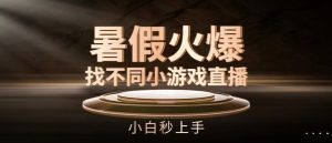 暑假火爆找不同小游戏直播间，小白秒上手【揭秘】-比钱轻创