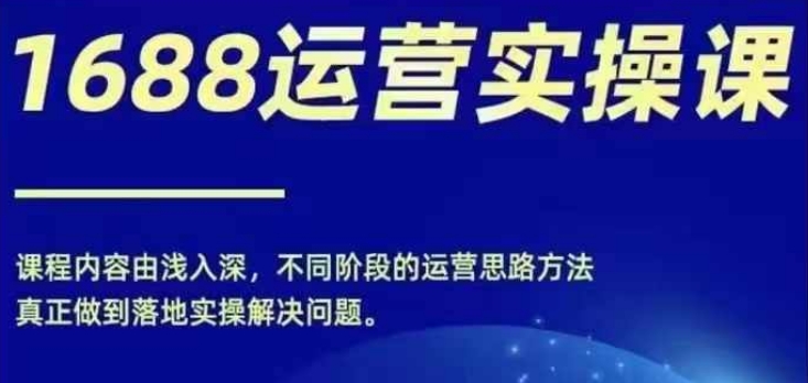 1688实操运营课，零基础学会1688实操运营，电商年入百万不是梦-比钱轻创