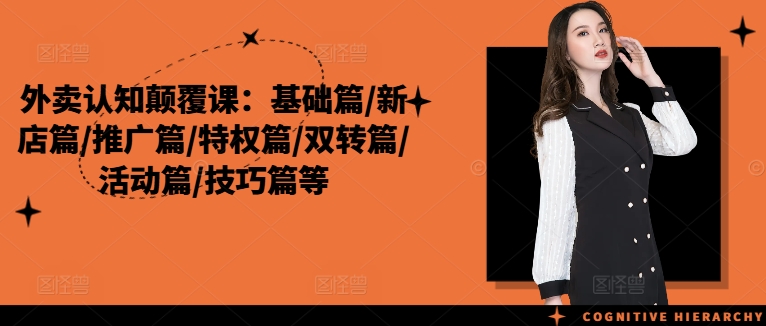 外卖认知颠覆课：基础篇/新店篇/推广篇/特权篇/双转篇/活动篇/技巧篇等-比钱轻创