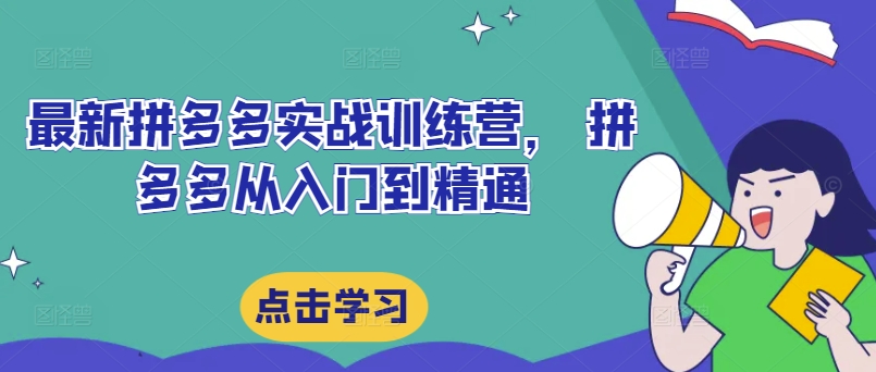 最新拼多多实战训练营， 拼多多从入门到精通-比钱轻创