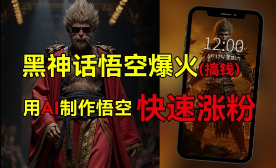 黑神话悟空爆火，已有人利用这波热点变现几十万，普通人也可用AI蹭上这波热度搞钱，有多重变现方法-比钱轻创