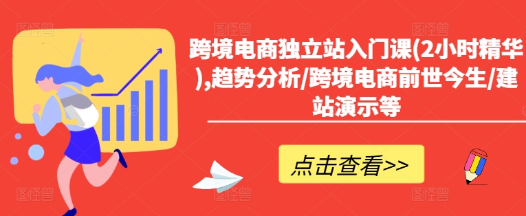 跨境电商独立站入门课(2小时精华),趋势分析/跨境电商前世今生/建站演示等-比钱轻创