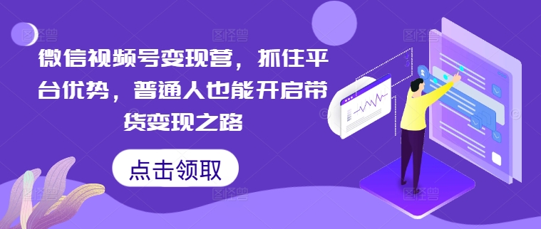 微信视频号变现营，抓住平台优势，普通人也能开启带货变现之路-比钱轻创