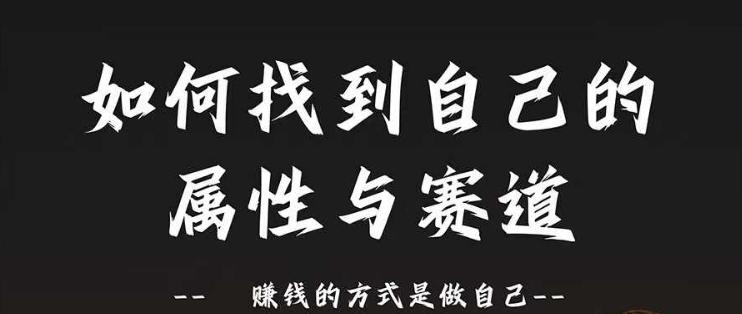 赛道和属性2.0：如何找到自己的属性与赛道，赚钱的方式是做自己-比钱轻创