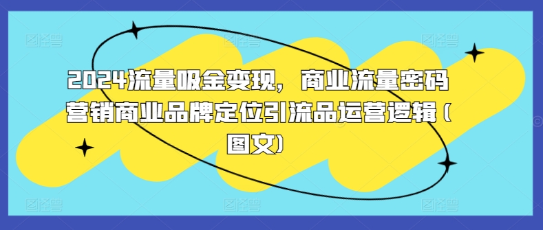 2024流量吸金变现，商业流量密码营销商业品牌定位引流品运营逻辑(图文)-比钱轻创