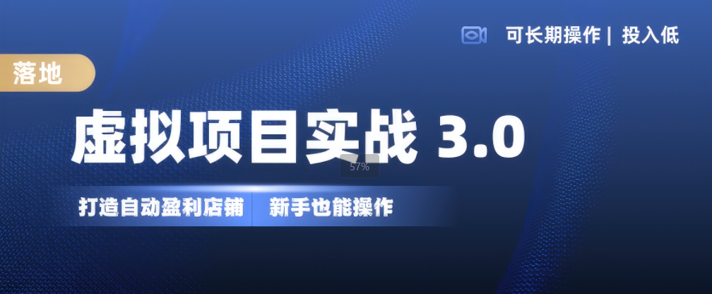 虚拟项目实战3.0，打造自动盈利店铺，可长期操作投入低，新手也能操作-比钱轻创