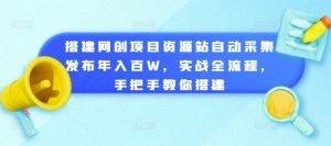 搭建网创项目资源站自动采集发布年入百W，实战全流程，手把手教你搭建【揭秘】-比钱轻创