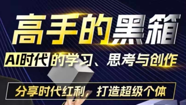 高手的黑箱：AI时代学习、思考与创作-分红时代红利，打造超级个体-比钱轻创