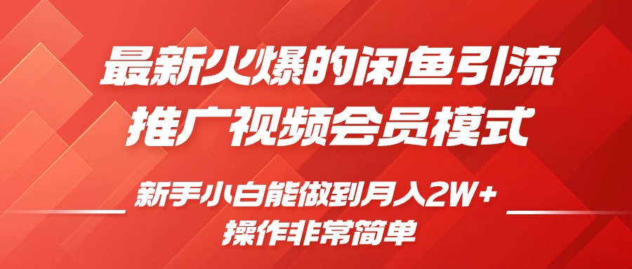 闲鱼引流推广影视会员，0成本就可以操作，新手小白月入过W+【揭秘】-比钱轻创