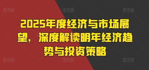 2025年度经济与市场展望，深度解读明年经济趋势与投资策略-比钱轻创