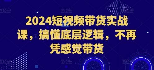 2024短视频带货实战课，搞懂底层逻辑，不再凭感觉带货-比钱轻创