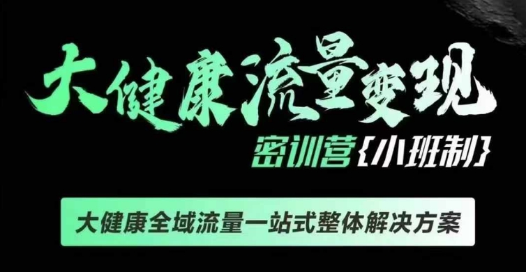 千万级大健康变现课线下课，大健康全域流量一站式整体解决方案-比钱轻创