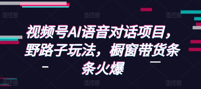 视频号AI语音对话项目，野路子玩法，橱窗带货条条火爆-比钱轻创