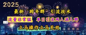 最新“跨年群”引流,流量非常猛,单日引流两人满人群,立马操作立马见效【揭秘】-比钱轻创