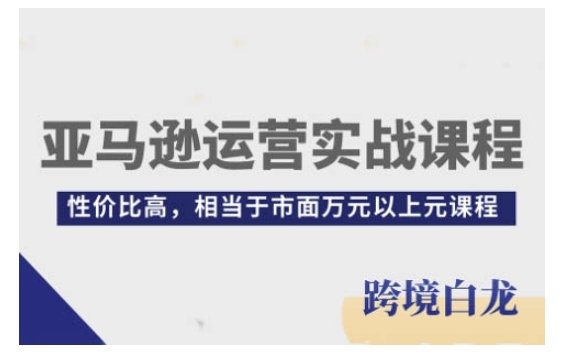 亚马逊运营实战课程，亚马逊从入门到精通，性价比高，相当于市面万元以上元课程-比钱轻创