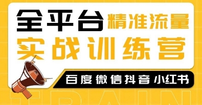全平台精准流量实战训练营，百度微信抖音小红书SEO引流教程-比钱轻创