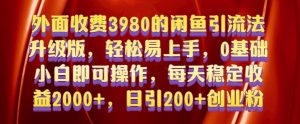 外面收费3980的闲鱼引流法，轻松易上手,0基础小白即可操作，日引200+创业粉的保姆级教程【揭秘】-比钱轻创