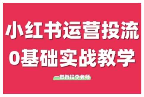小红书运营投流，小红书广告投放从0到1的实战课，学完即可开始投放-比钱轻创