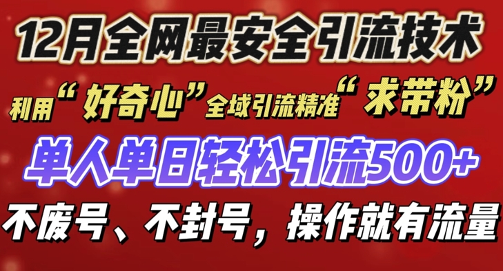 12 月份全网最安全引流创业粉技术来袭，不封号不废号，有操作就有流量【揭秘】-比钱轻创