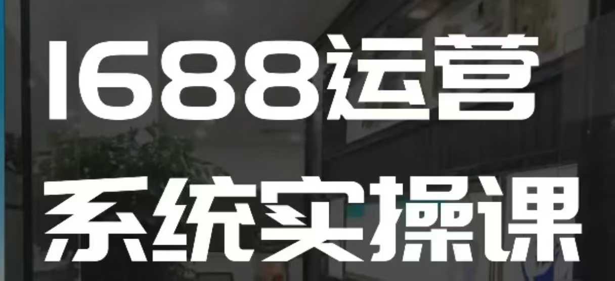 1688高阶运营系统实操课，快速掌握1688店铺运营的核心玩法-比钱轻创