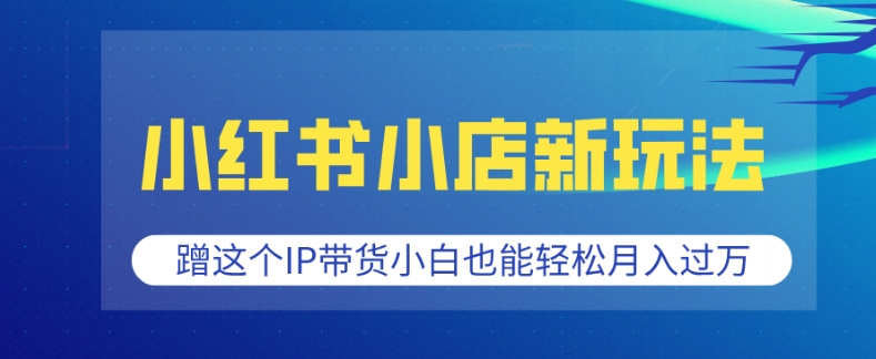 小红书小店新玩法，蹭这个IP带货，小白也能轻松月入过W【揭秘】-比钱轻创