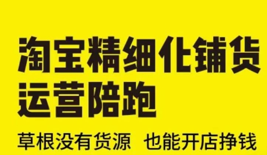 淘宝精细化铺货运营陪跑(部分更新至2025)，草根没有货源 也能开店挣钱-比钱轻创