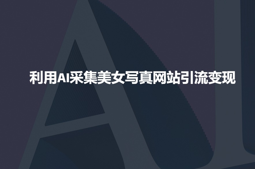 利用AI采集美女写真网站引流变现，引流嘎嘎的-比钱轻创