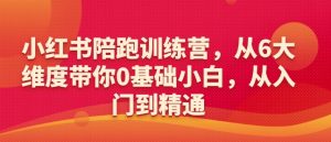 小红书陪跑训练营，从6大维度带你0基础小白，从入门到精通-比钱轻创