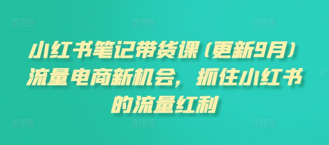 小红书笔记带货课(更新25年3月)流量电商新机会，抓住小红书的流量红利-比钱轻创