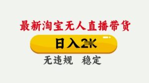 25年3月淘宝无人直播带货，日入多张，不违规不封号，独家技术，操作简单【揭秘】-比钱轻创