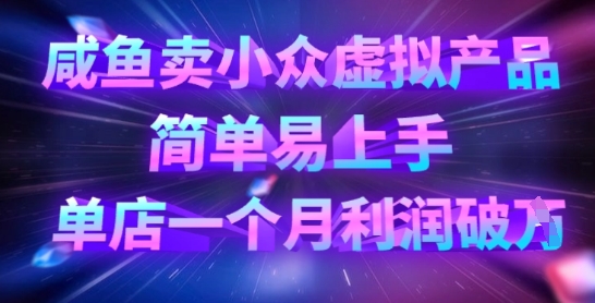 咸鱼卖小众虚拟产品，简单易上手，单店一个月利润破W-比钱轻创