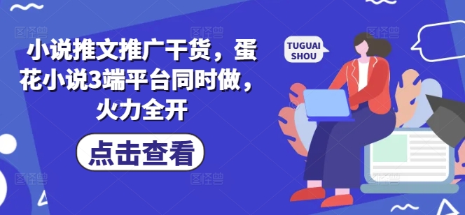 小说推文推广干货，蛋花小说3端平台同时做，火力全开-比钱轻创