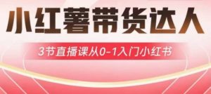 小红薯达人带货启航计划，3节直播课从0-1入门小红书-比钱轻创