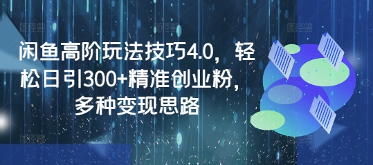 闲鱼高阶玩法技巧4.0，轻松日引300+精准创业粉，多种变现思路-比钱轻创