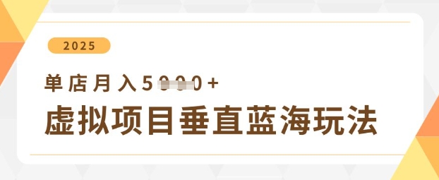 虚拟项目垂直玩法，实现单店月入5k+-比钱轻创