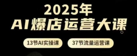 2025年AI爆店运营大课，13节AI实操课+37节流量运营课-比钱轻创